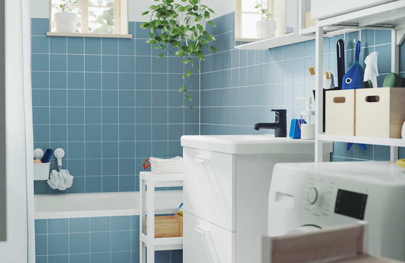 IKEA - Mavi renkli banyo ve çamaşır odası için fikirler