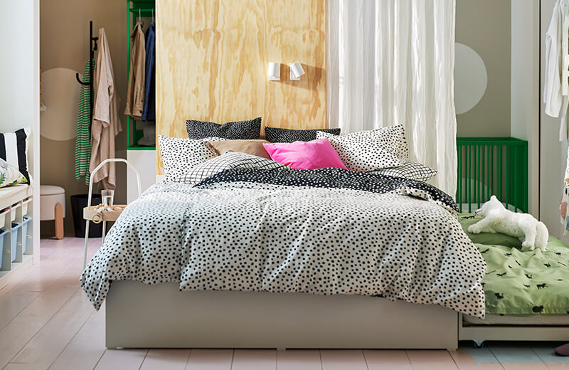 IKEA - Shared family bedroom ideas with room for everyone; and their things!