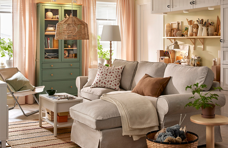 IKEA - Yaratıcı bir aile için küçük ve işlevsel bir oturma odası