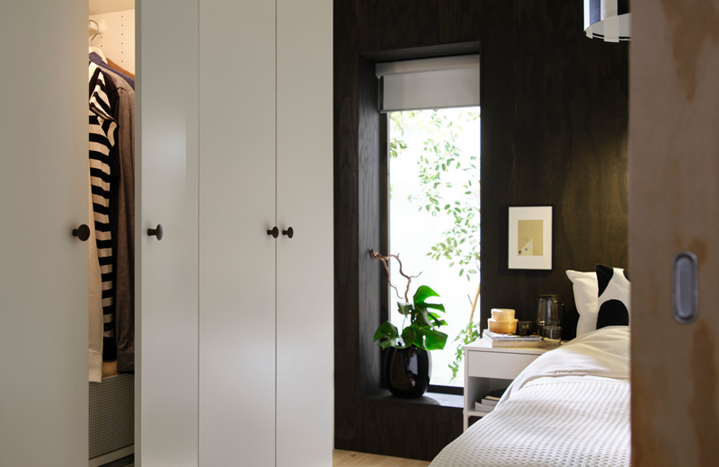 IKEA - A restful compact bedroom with storage for two