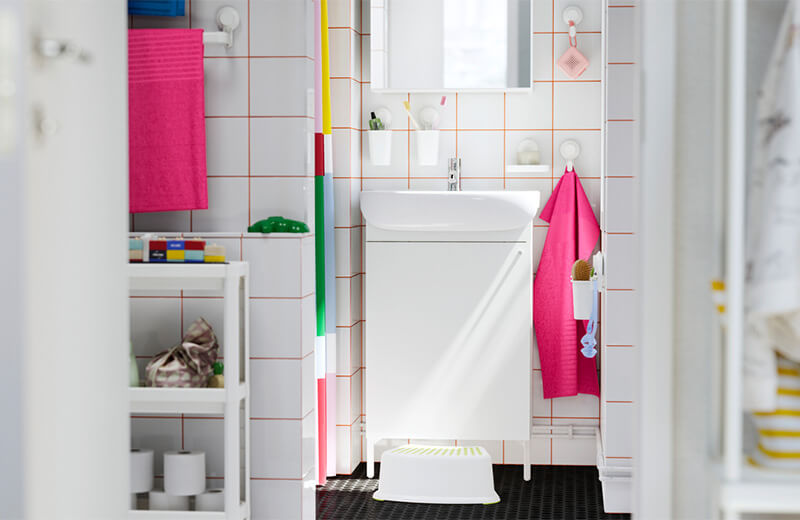 IKEA - A colourful and flexible bathroom designed for busy families