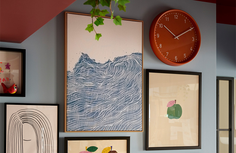 IKEA - Create a timeless, yet timely, gallery wall combining clocks and framed art 