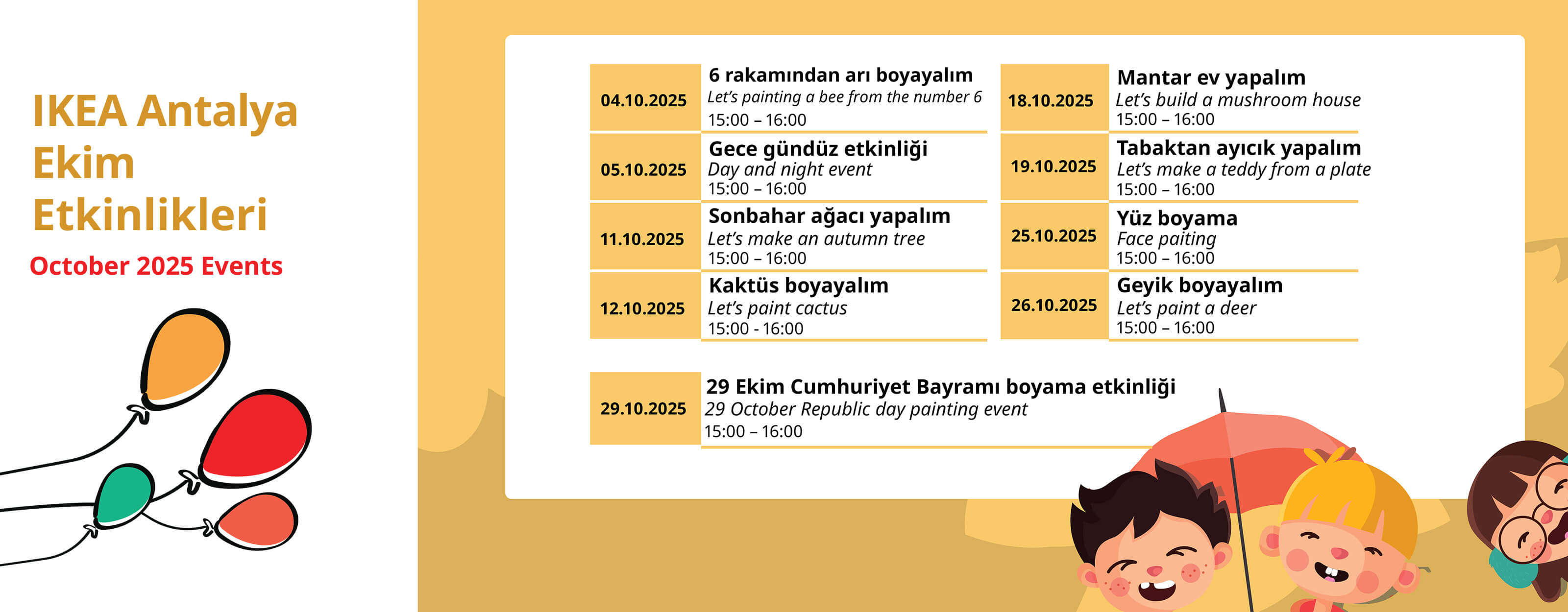 CY26 Antalya Etkinlik Takvimi