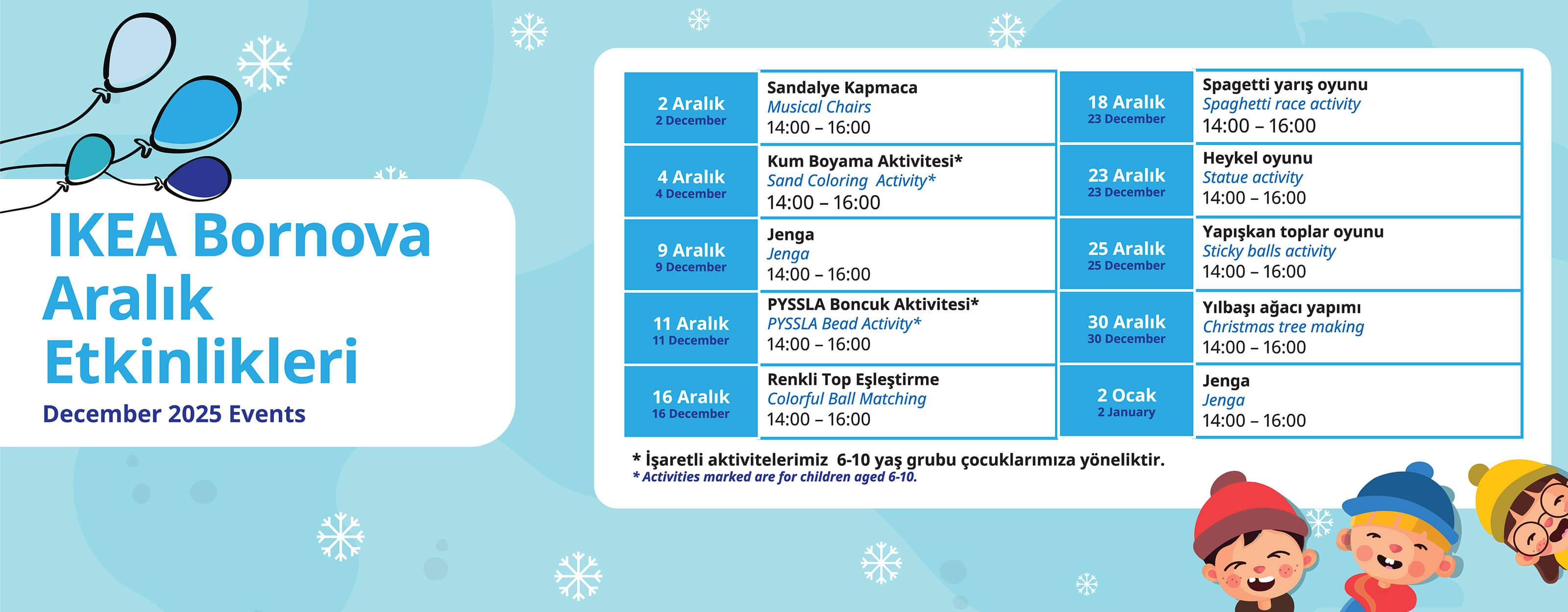 İzmir Bornova Activity Calendar