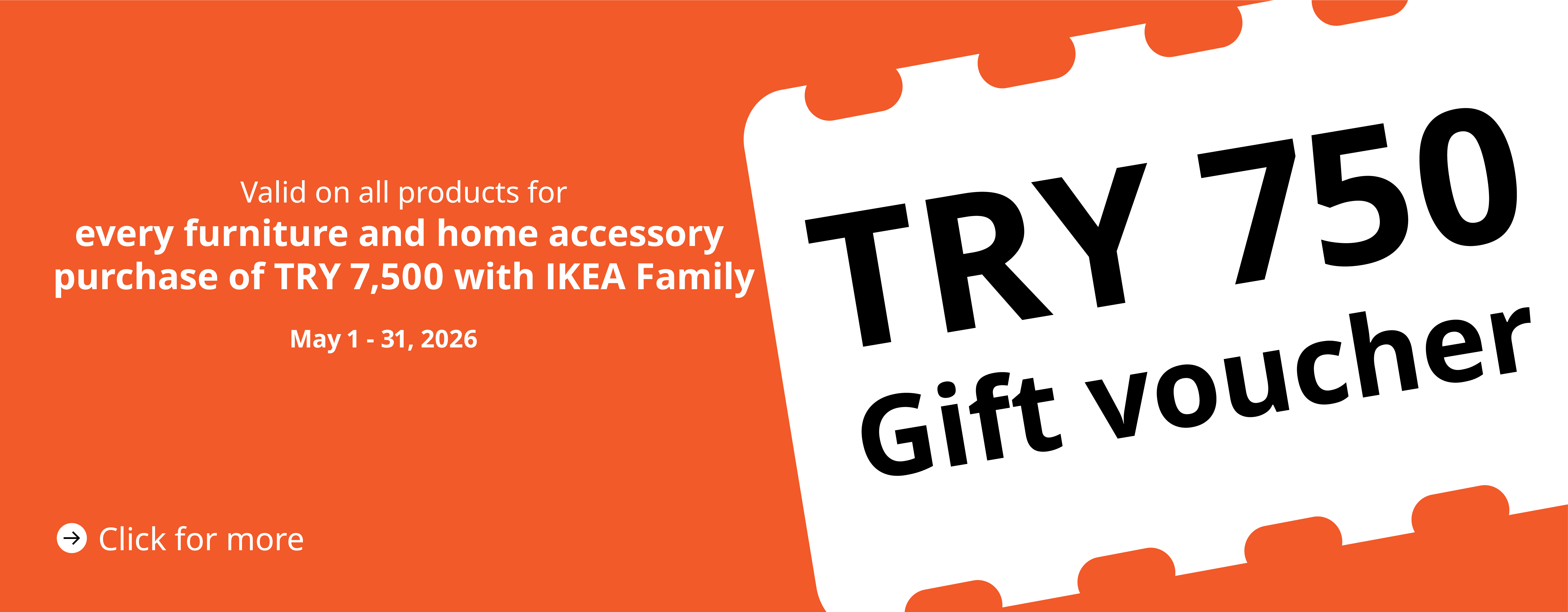 IKEA Aile ile her 7.500 TL’lik alışverişe 750 TL hediye çeki en