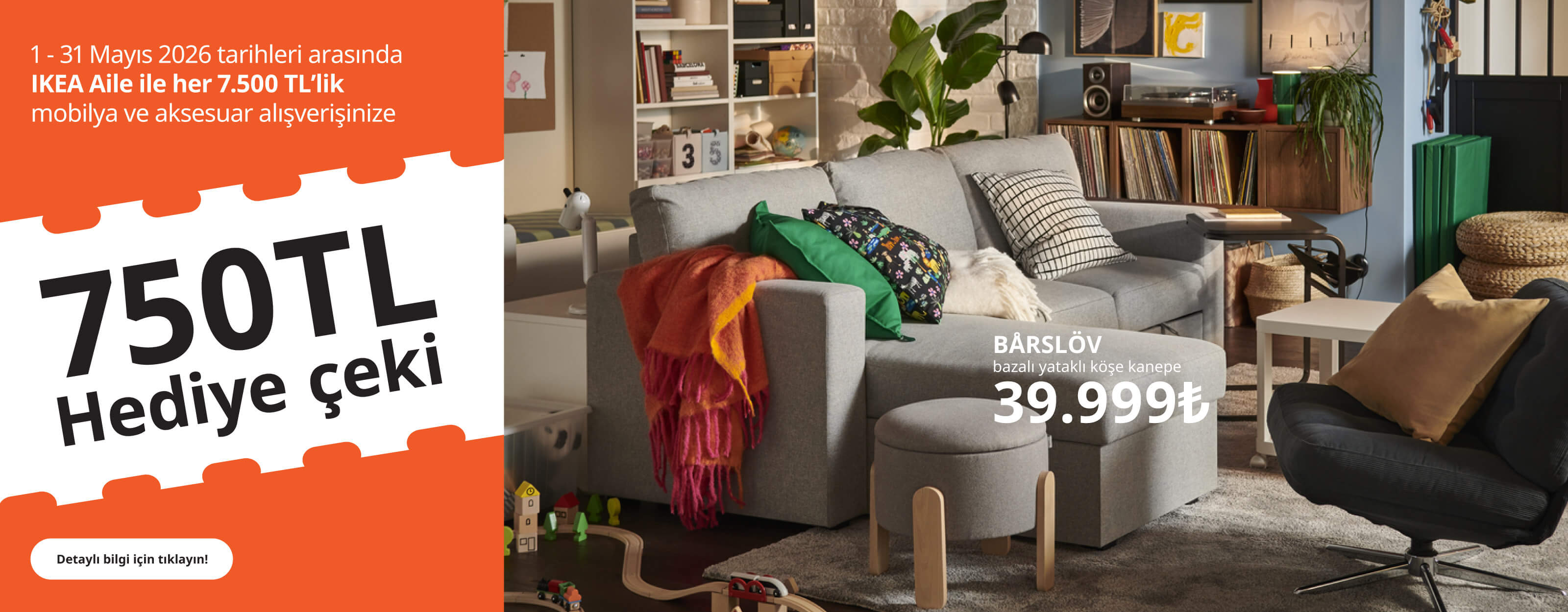 IKEA Aile ile her 7.500 TL’lik alışverişe 750 TL hediye çeki