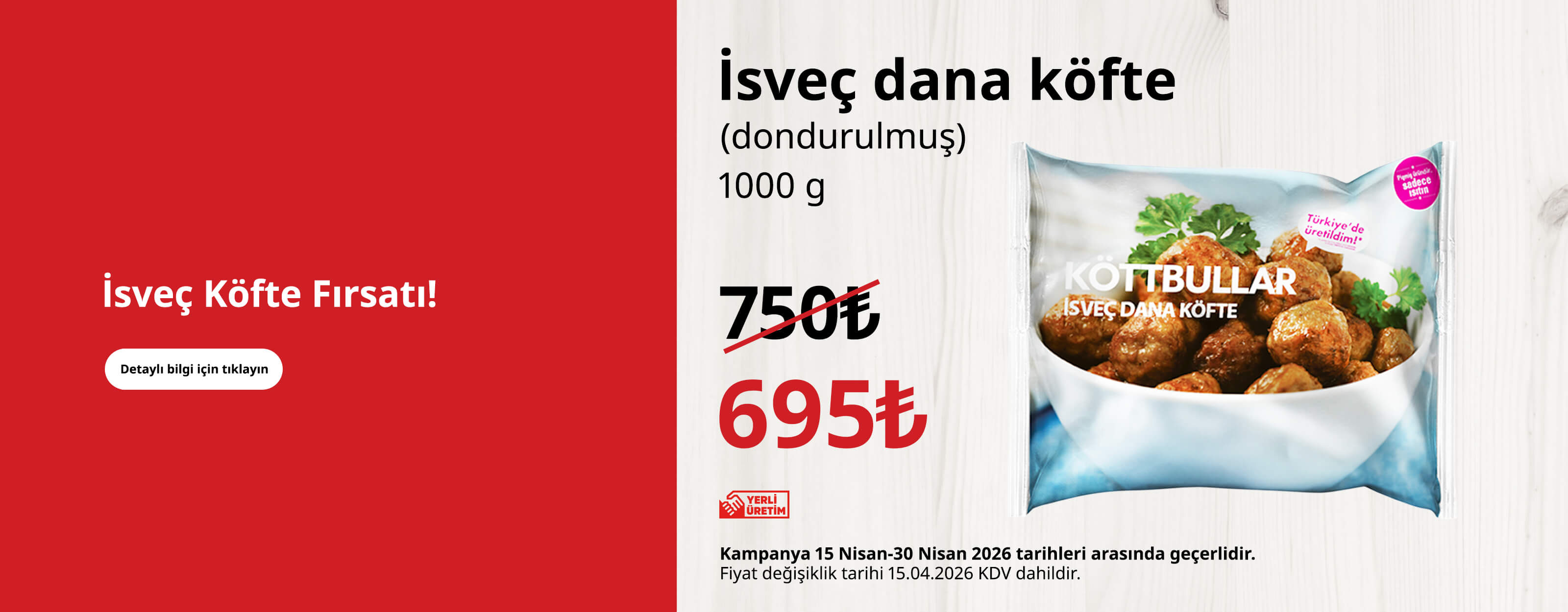 İsveç Köfte Fırsatı - nisan