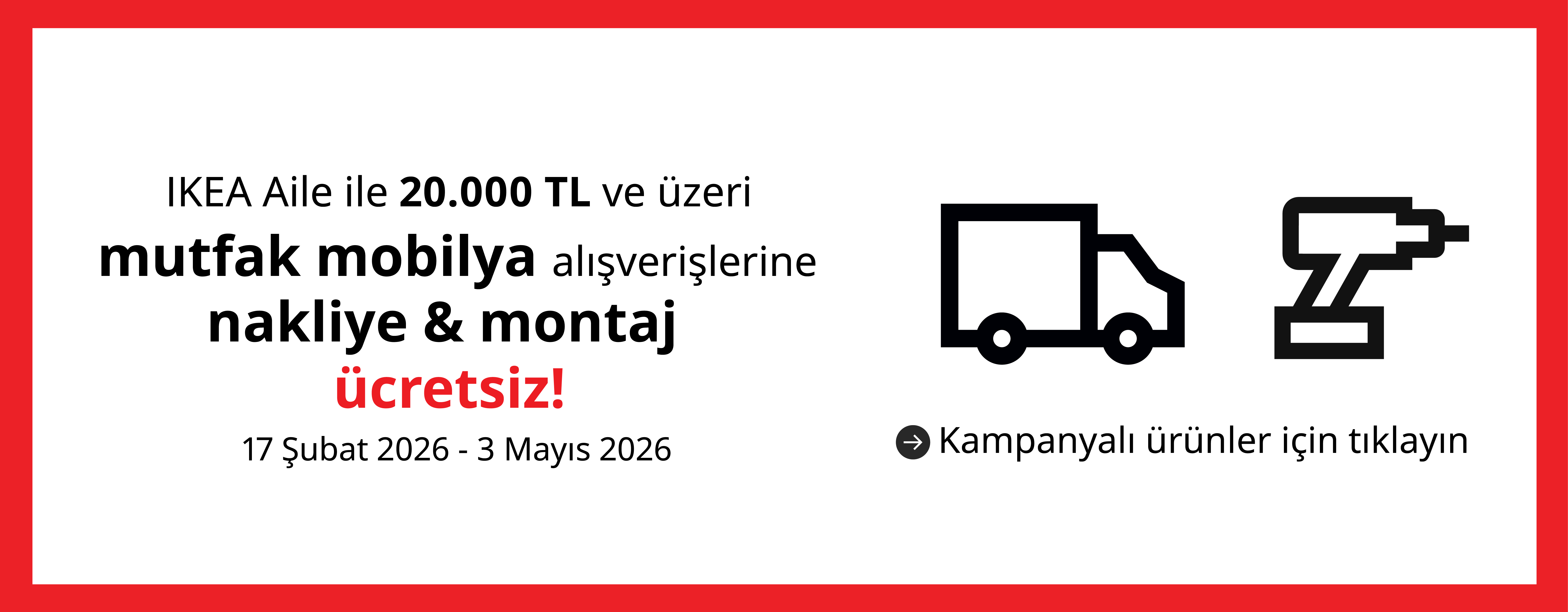 Mutfakj ücretsiz nakliye montaj kampanyası