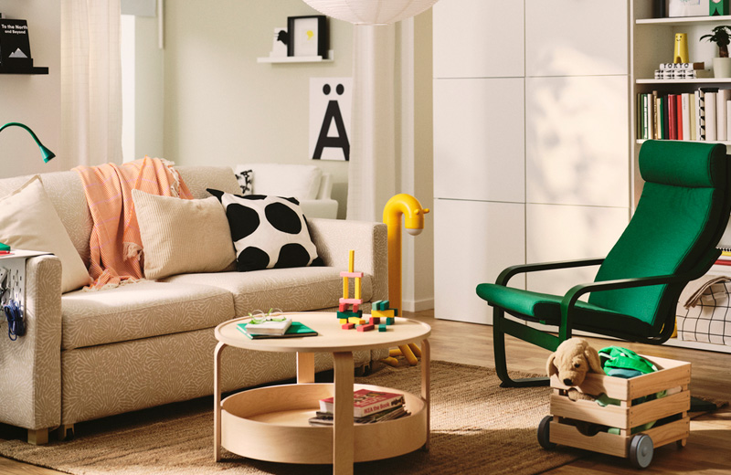 IKEA - Aile hayatına ayak uyduran, neşeli bir oturma odası