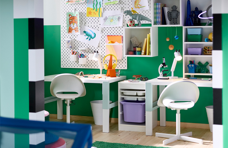 IKEA - Çocuklar için düzenli ve kullanışlı çalışma alanı fikirleri