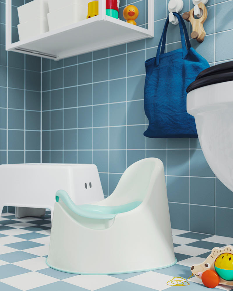IKEA-beyaz ve mavinin ferahligini yasitan kucuk banyo 6