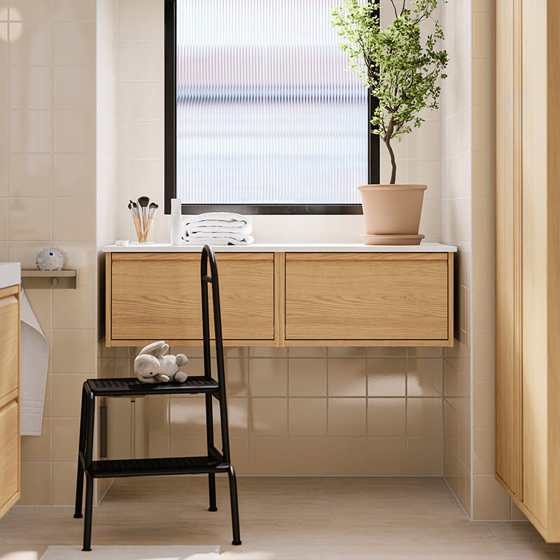 IKEA-bol depolama alani yaratan modern bir banyo renovasyonu 09