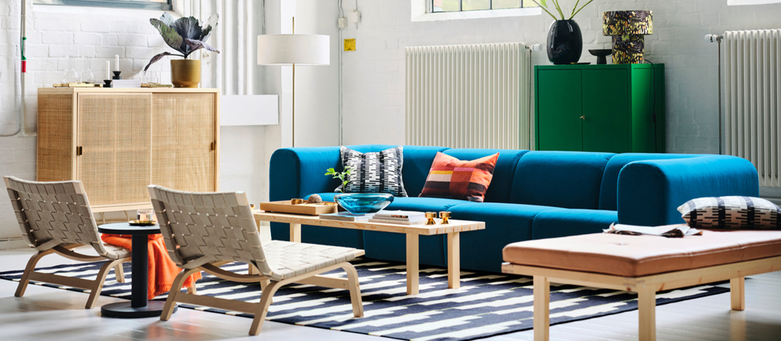 IKEA-dikdortgen salon dekorasyonu fikirleri 01