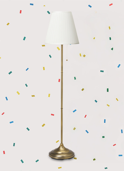 IKEA-20 yil arstid beyaz pirinc rengi yer lambasi