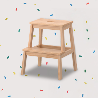 IKEA-20 yil bekvam kayin basamakli tabure