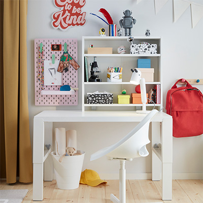 IKEA-pahl beyaz cocuk calisma masasi