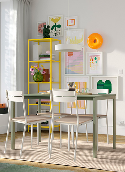 IKEA-vihals yesil acilir yemek masasi