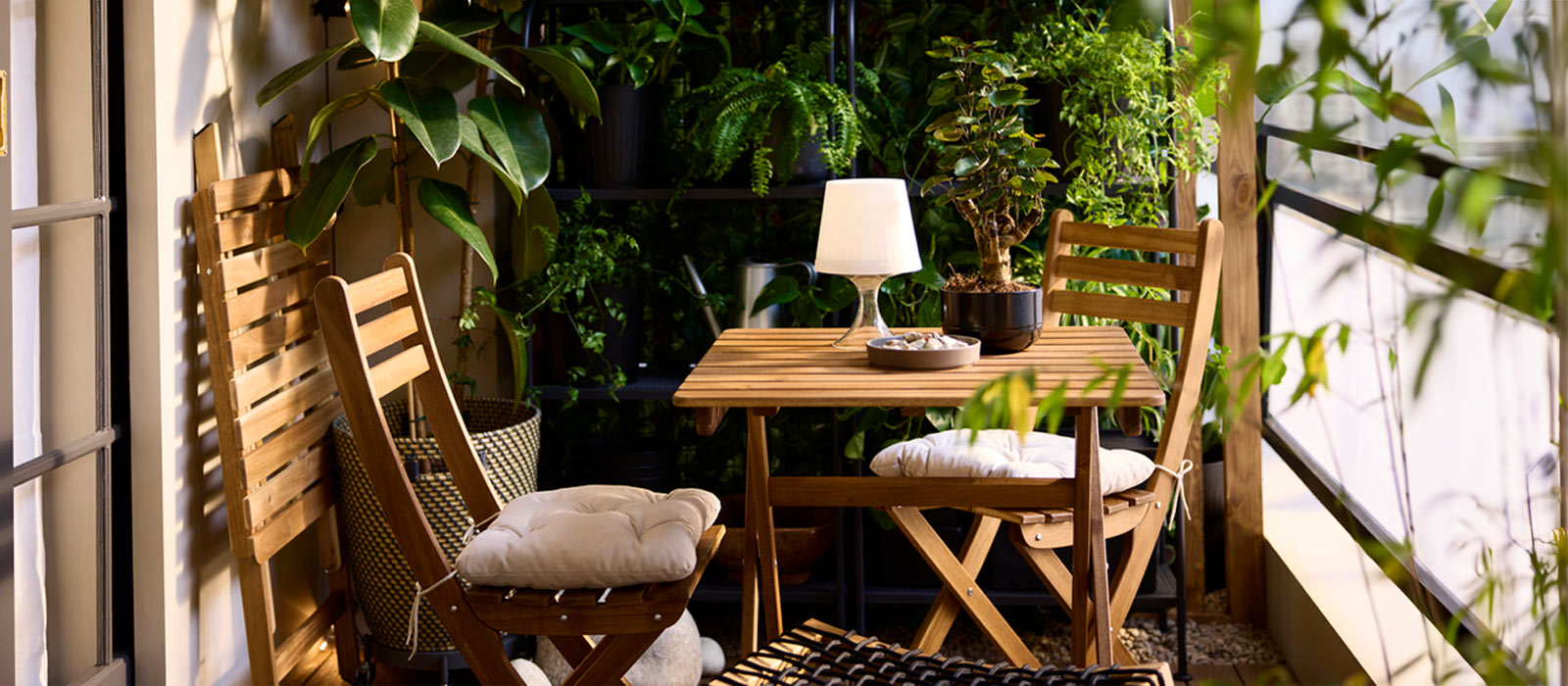 IKEA-askholmen koyu kahve katlanabilir masa ve katlanabilir sandalye seti 2