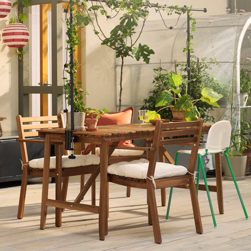 IKEA-askholmen koyu kahve yemek masasi mobil