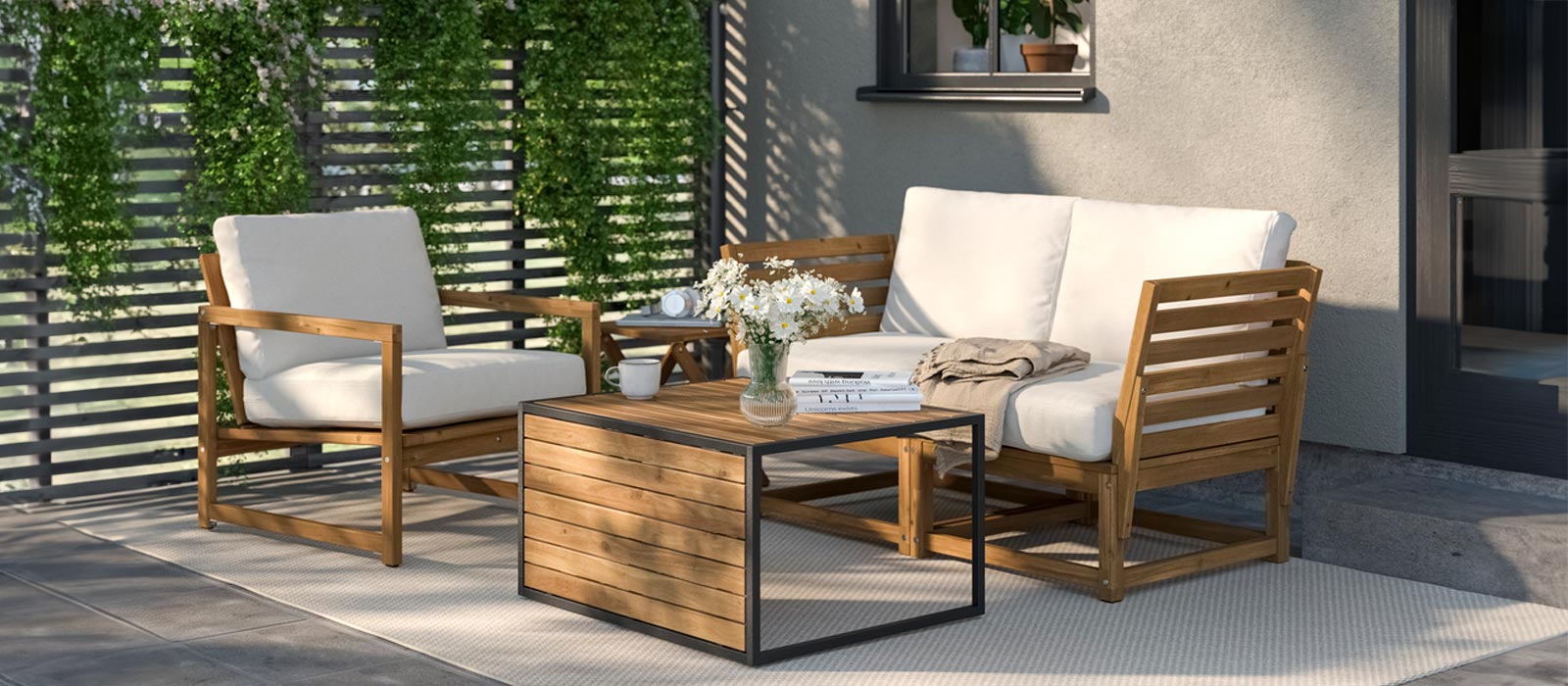 IKEA-nammaro acik kahverengi tekli bahce koltugu
