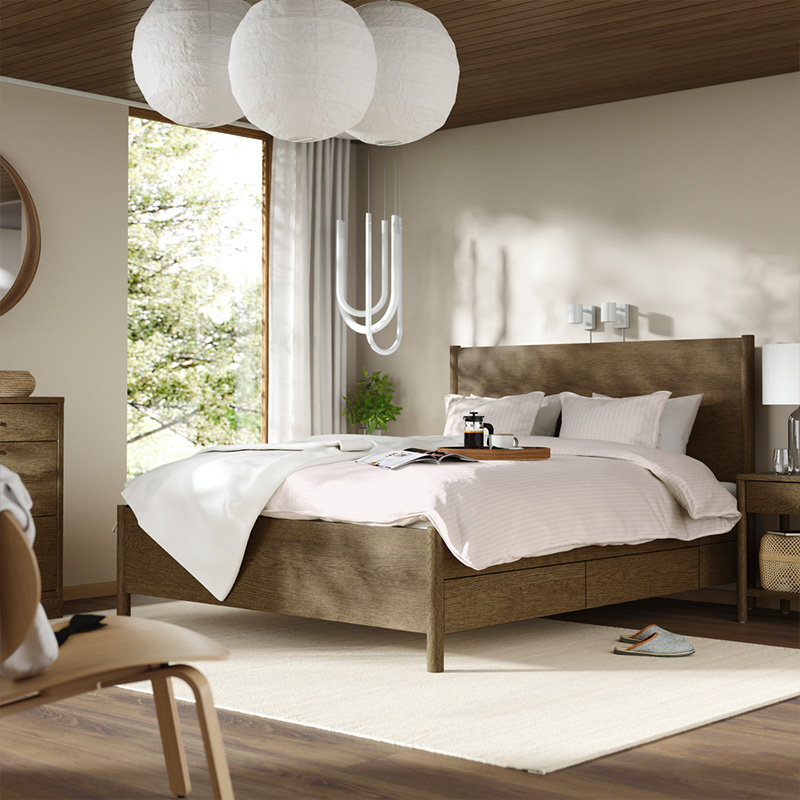 IKEA-tonstad lindbaden kahverengi mese kaplama cift kisilik baza