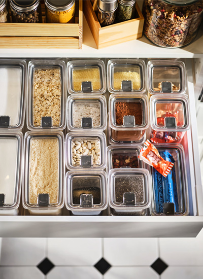 IKEA-korallvippa seffaf erzak saklama kabi seti