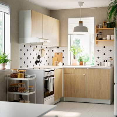 IKEA-knoxhult mese gorunumlu kose mutfak dolabi kombinasyonu