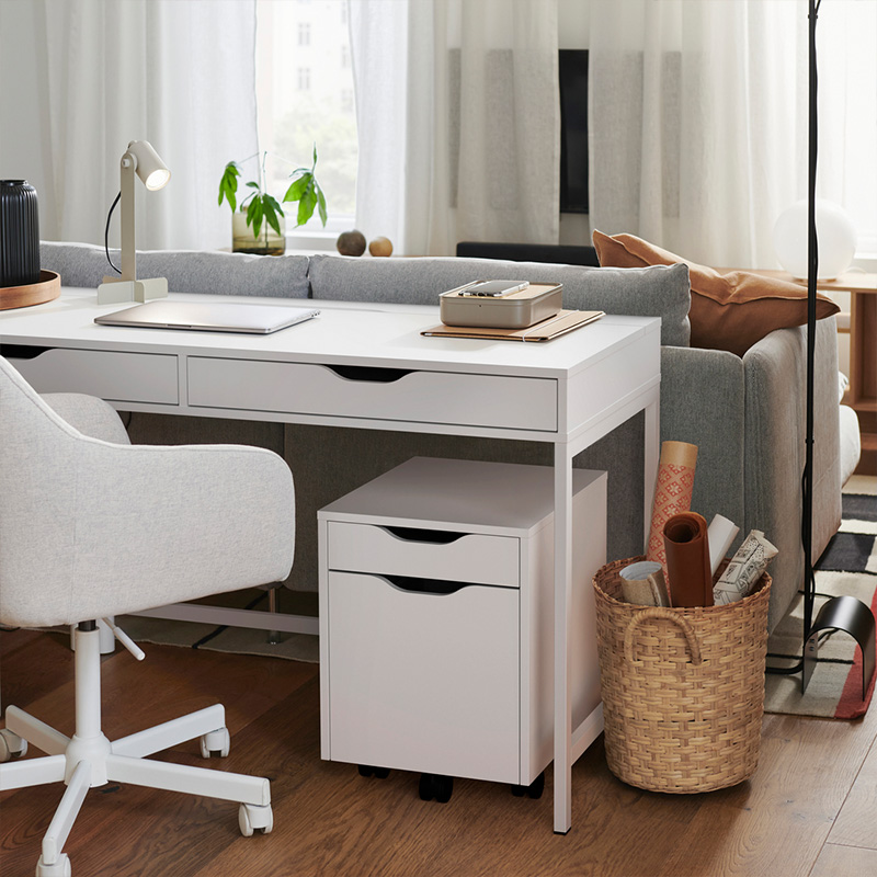 IKEA-alex beyaz calisma masasi