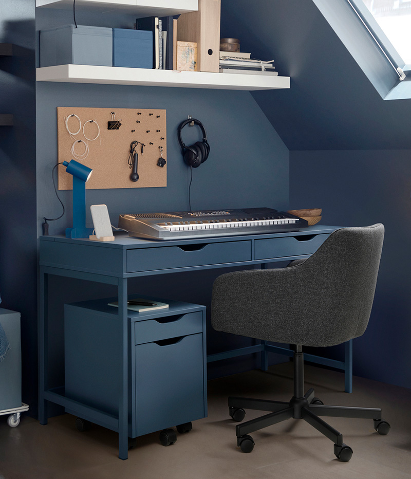 IKEA-alex mavi calisma masasi 2