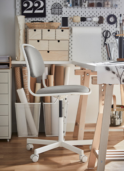 IKEA-orfjall gri calisma sandalyesi
