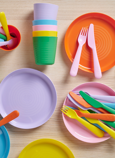 IKEA-kalas cok renkli cocuk catal kasik bicak seti
