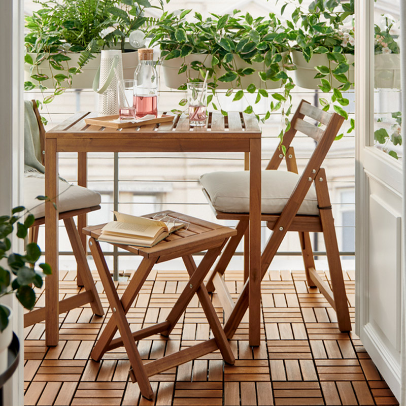 IKEA-nammaro acik kahverengi balkon masasi