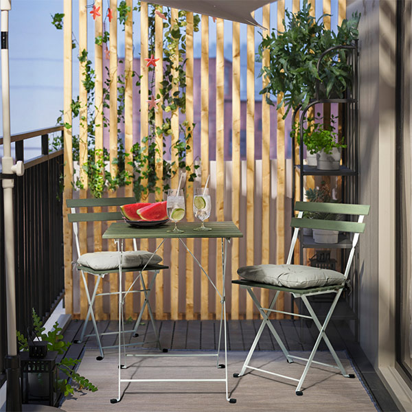 IKEA-tarno beyaz yesil katlanabilir sandalye