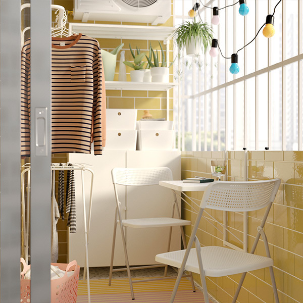 IKEA-torparo beyaz katlanabilir sandalye