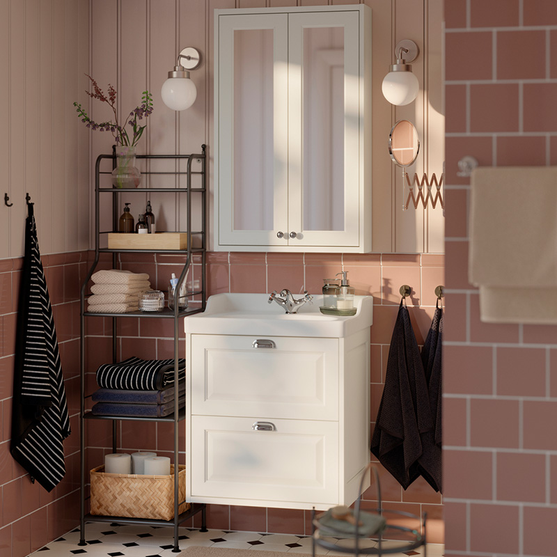 IKEA-tannforsen rutsjon beyaz lavabo dolabi kombinasyonu 