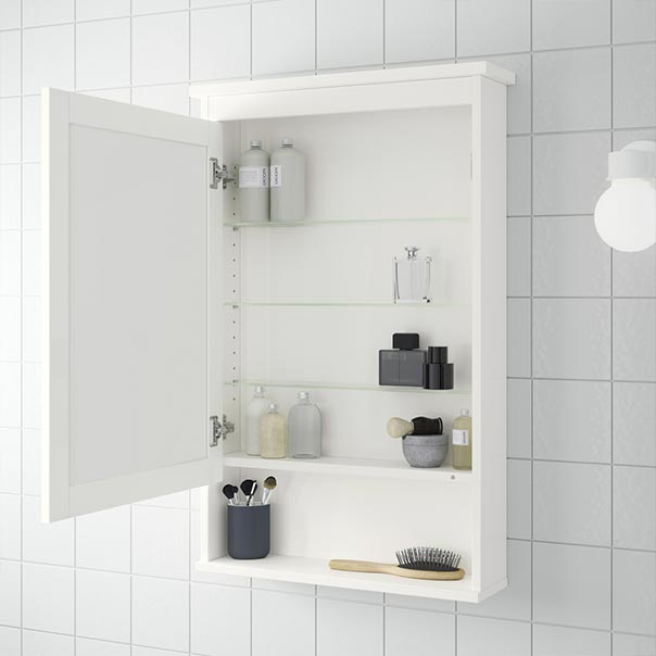 IKEA-hemnes beyaz 63x16x98 cm banyo duvar dolabi