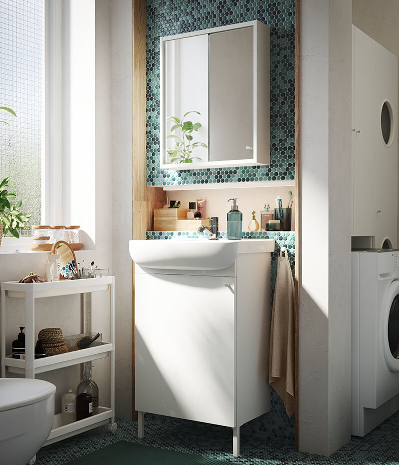 IKEA-nysjon beyaz banyo duvar dolabi 01