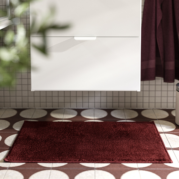 IKEA-sodersjon koyu kirmizi banyo paspasi 01