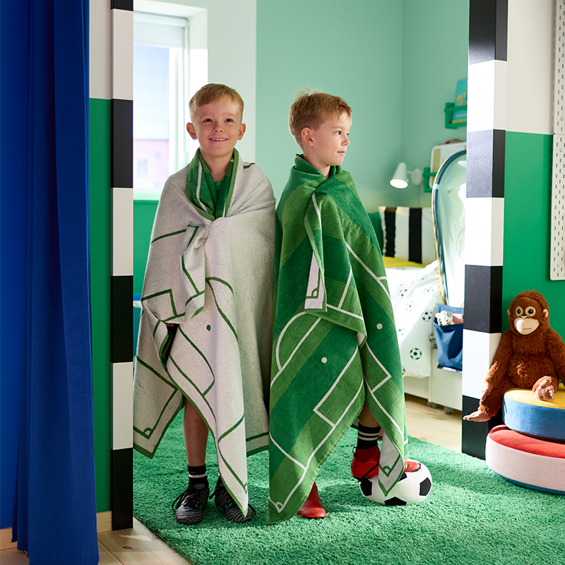 IKEA-sportslig yesil cocuk banyo havlusu 01