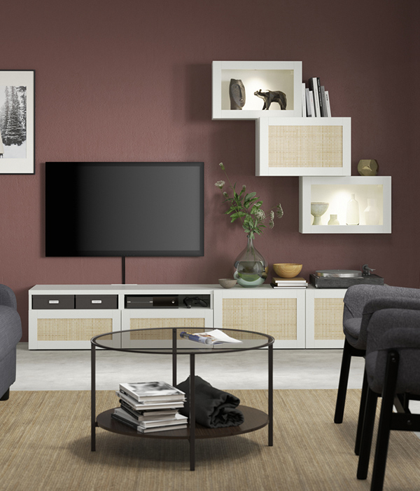 IKEA-besta beyaz tv unitesi