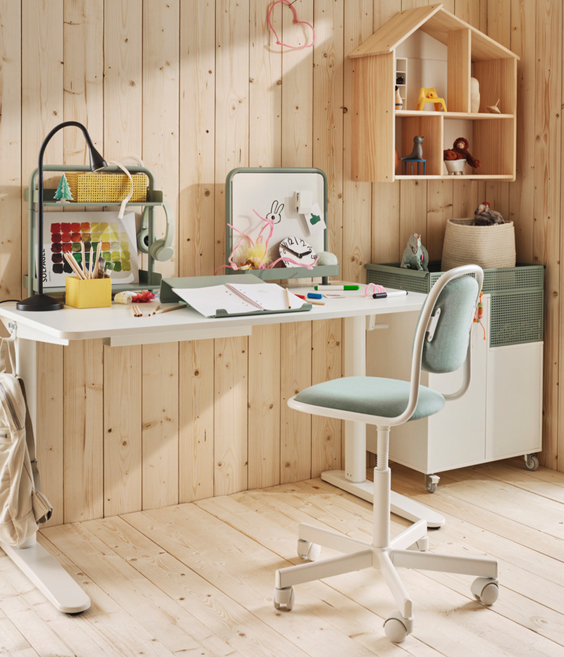 IKEA-orfjall yesil cocuk calisma sandalyesi