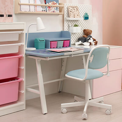 IKEA-piplarka mavi beyaz 80x63 cm cocuk calisma masasi 01