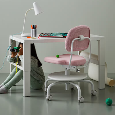 IKEA-vimund acik pembe cocuk calisma sandalyesi 01