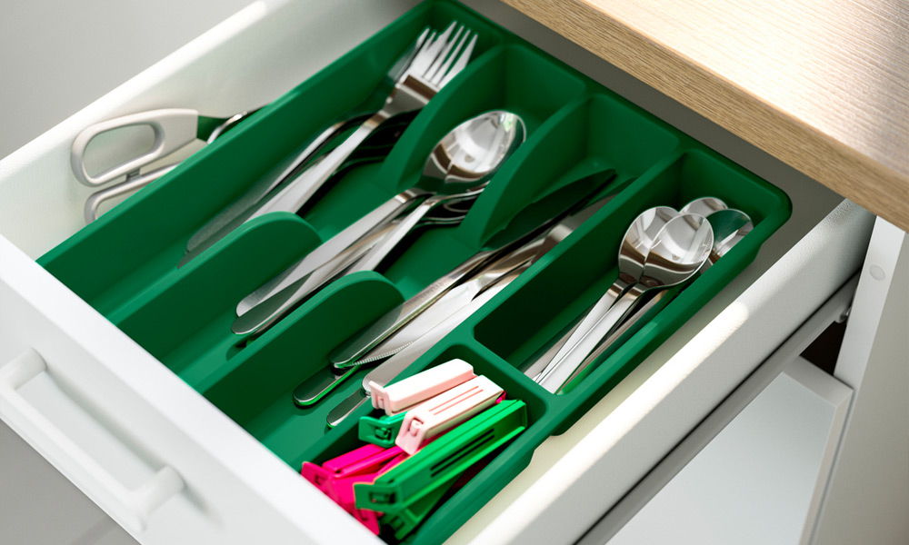 IKEA-smacker yesil cekmece duzenleyici