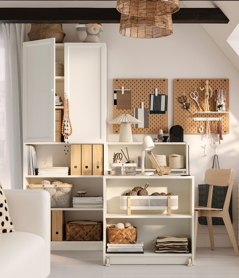 IKEA-billy beyaz katlanabilir masali kitaplik