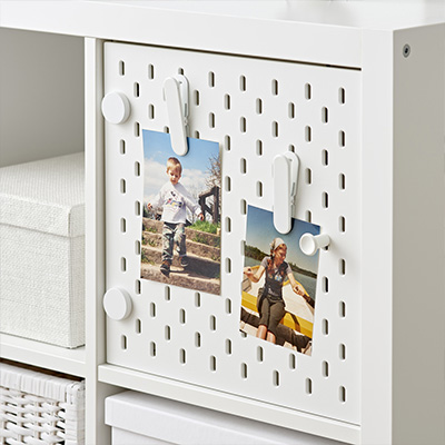 IKEA-kallax beyaz kapakli ek unite