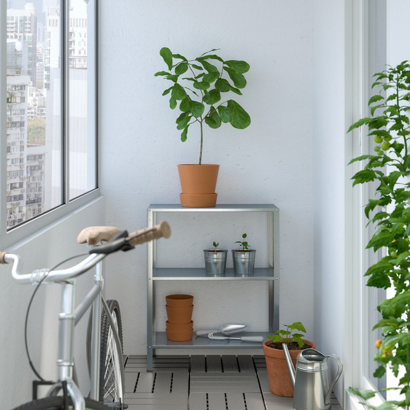 IKEA-hyllis galvanizli dis mekan raf unitesi