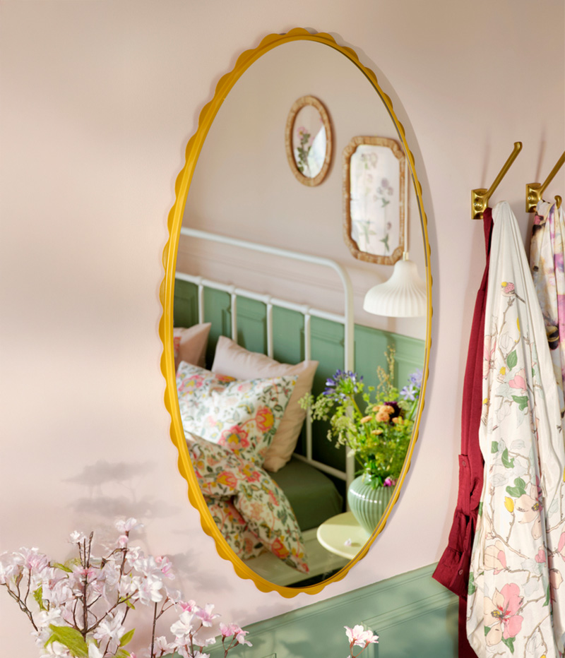 IKEA-daggkaprifol koyu sari 60x100 cm duvar aynasi