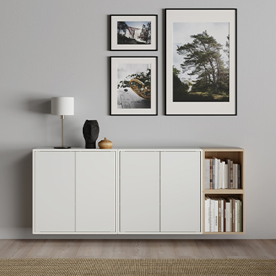 IKEA-eket mese duvar dolabi kombinasyonu