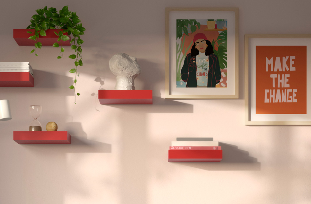 IKEA-lack duvar rafi